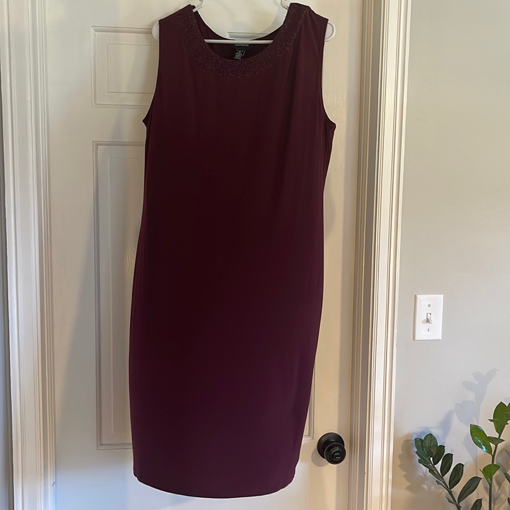 Semi fancy dress. Maroon knee length